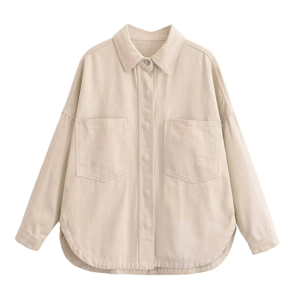 European and American style women's clothing new loose casual lapel pocket decoration denim shirt jacket
European and American style women's clothing new loose casual lapel pocket decoration denim shirt jacket