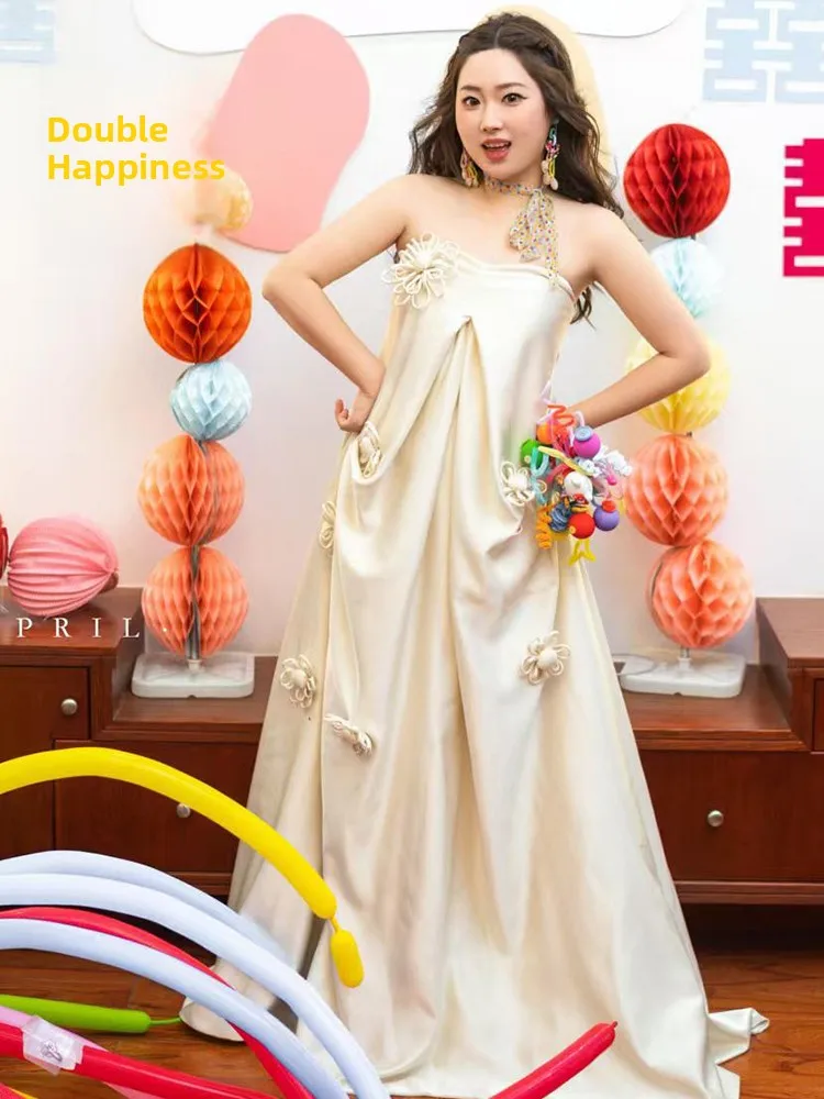 Изысканное свадебное платье Ele Sweet с длинным шлейфом для женщин, для утренней фотосессии, роскошное свадебное платье для подачи вина
Изысканное свадебное платье Ele Sweet с длинным шлейфом для женщин, для утренней фотосессии, роскошное свадебное платье для подачи вина