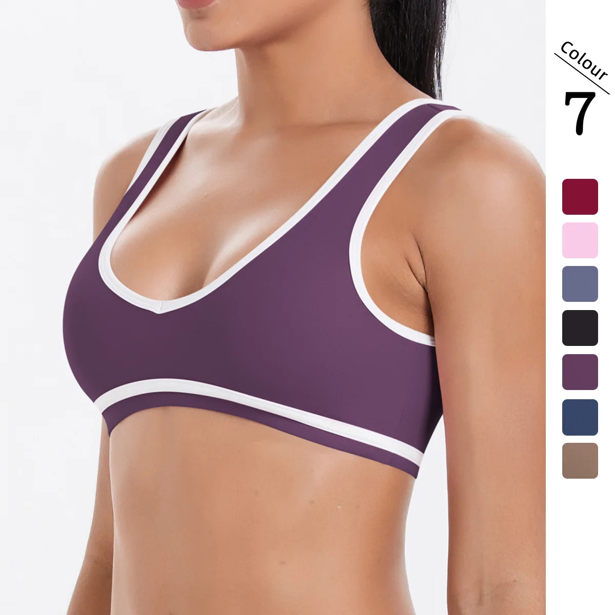 Women's Double-Sided Brushed Color Block Sports Bra Sexy Workout Top Breathable Tight-Fitting Yoga Bras for Gym Running
Women's Double-Sided Brushed Color Block Sports Bra Sexy Workout Top Breathable Tight-Fitting Yoga Bras for Gym Running