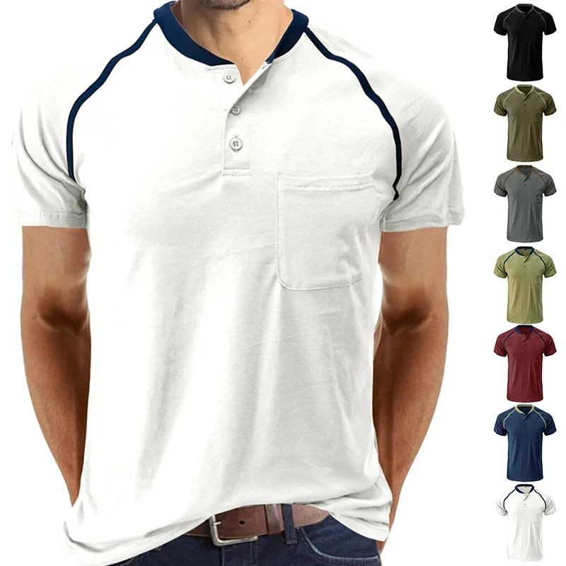 Pop Summer High Quality Cotton Henley T-shirts Mens Casual Short Sleeve Tee Shirts Pullover Tops Henry Fashion Streetwear
Pop Summer High Quality Cotton Henley T-shirts Mens Casual Short Sleeve Tee Shirts Pullover Tops Henry Fashion Streetwear