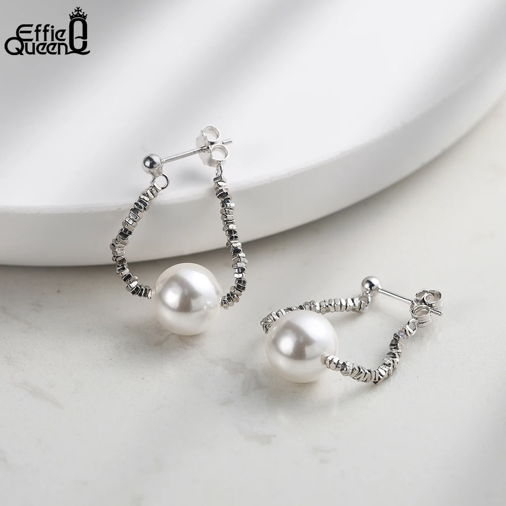 Effie Queen Solid 925 Sterling Silver Niche Design Shell Pearl Round Hoop Earrings for Women Fine Jewelry Accessories PSE07
Effie Queen Solid 925 Sterling Silver Niche Design Shell Pearl Round Hoop Earrings for Women Fine Jewelry Accessories PSE07