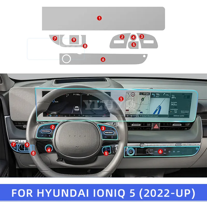 For Hyundai IONIQ 5 2022-2024 Pre cutting car Interior PPF paint protection film console Scratch transparent_matte TPU film
For Hyundai IONIQ 5 2022-2024 Pre cutting car Interior PPF paint protection film console Scratch transparent_matte TPU film