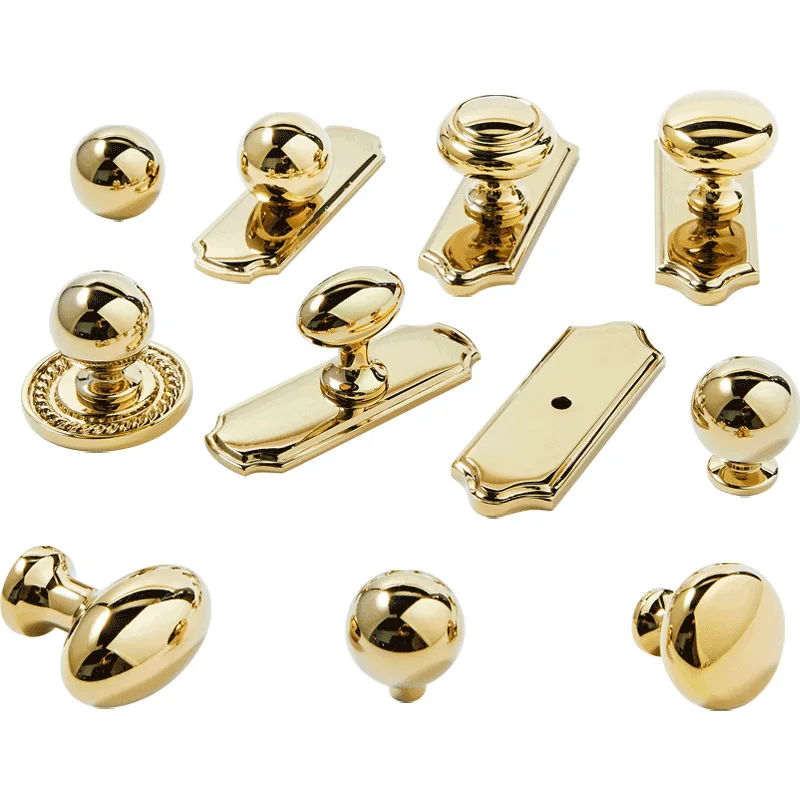 Brass French light luxury style gold pigeon egg base drawer handle American gold cabinet wardrobe door handle
Brass French light luxury style gold pigeon egg base drawer handle American gold cabinet wardrobe door handle
