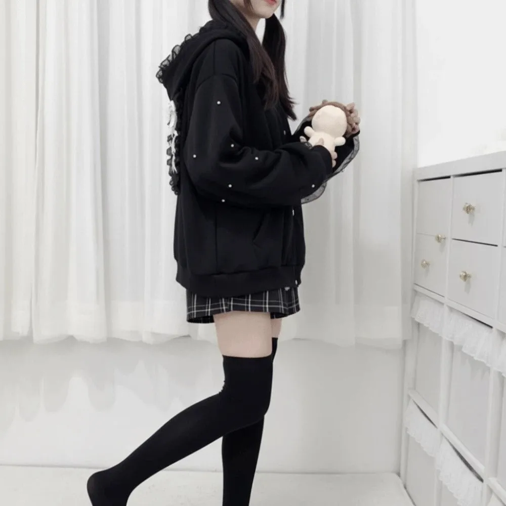 Long Sleeve Strapped Rabbit Ear Hoodie Thick Warm Winter Autumn Cardigans Women Y2K Lolita JK Kawaii Rabbit Ear Hoodie Female
Long Sleeve Strapped Rabbit Ear Hoodie Thick Warm Winter Autumn Cardigans Women Y2K Lolita JK Kawaii Rabbit Ear Hoodie Female