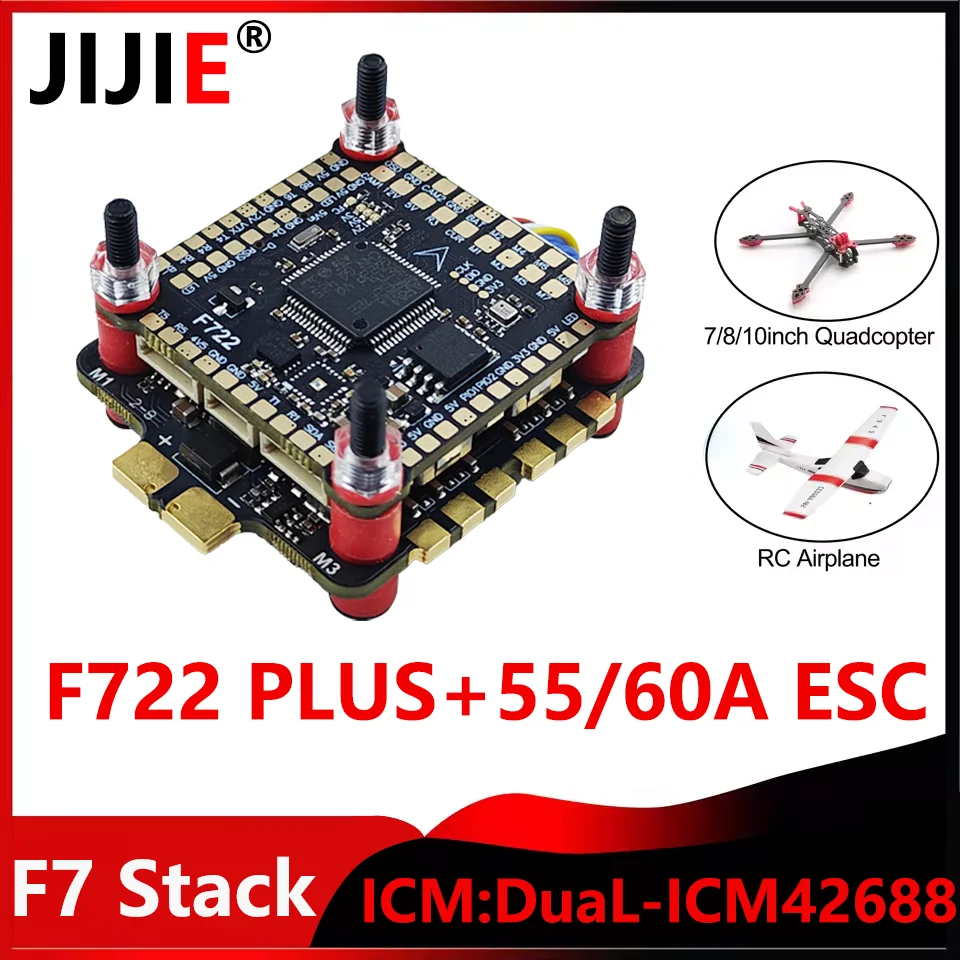 F722 PLUS Flight Controller FC 55A 60A STACK Dshot ESC 3-8S SURPORT BetaFlight for MARK4 FPV Freestyle Drones Airplane
F722 PLUS Flight Controller FC 55A 60A STACK Dshot ESC 3-8S SURPORT BetaFlight for MARK4 FPV Freestyle Drones Airplane