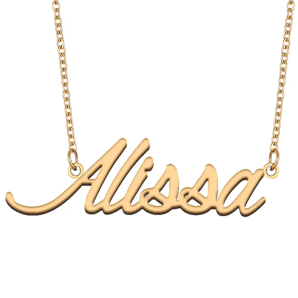 Alissa Name Necklace for Women Stainless Steel Jewelry Gold Color Nameplate Pendants Collares Para Mujer Letters Choker
Alissa Name Necklace for Women Stainless Steel Jewelry Gold Color Nameplate Pendants Collares Para Mujer Letters Choker