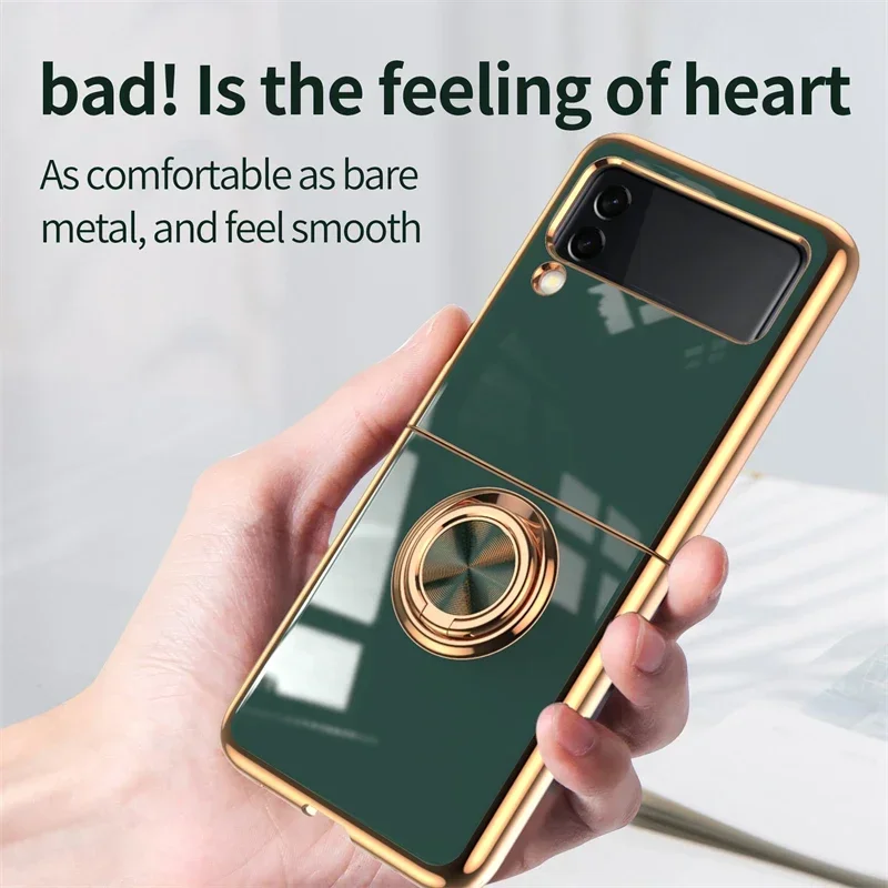 Magnetic Ring Holder Phone Case For Samsung Galaxy Z Flip 6 5 4 3 5G Plating Edge Soft TPU Back Cover
Magnetic Ring Holder Phone Case For Samsung Galaxy Z Flip 6 5 4 3 5G Plating Edge Soft TPU Back Cover