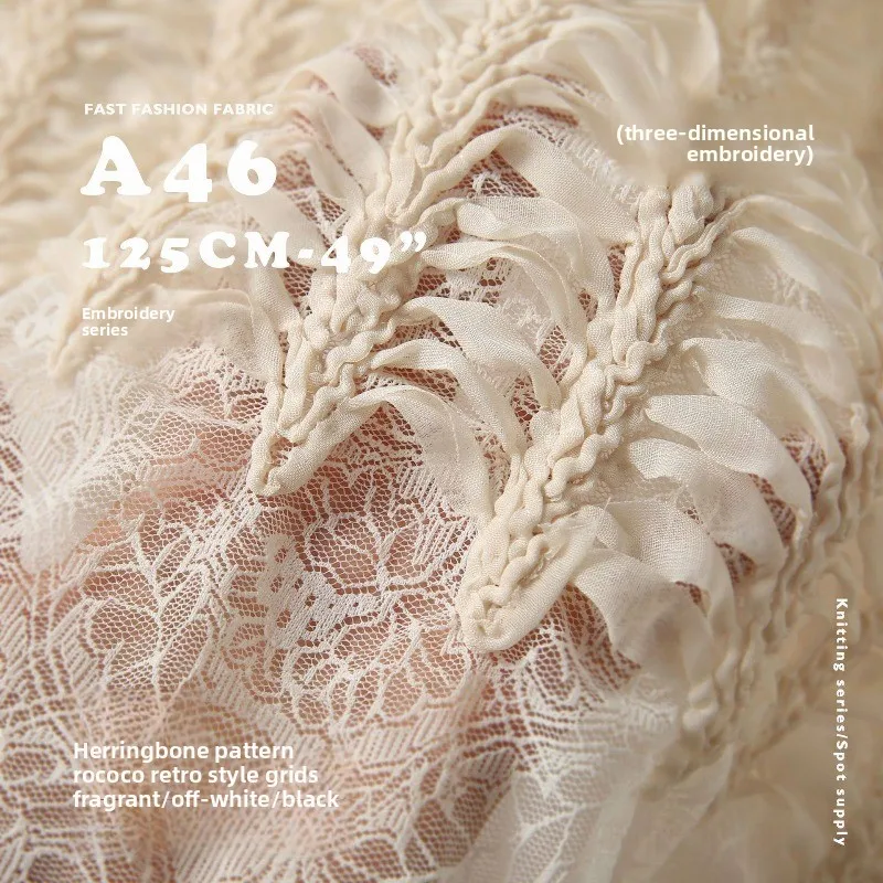 Soft Lace Herringbone Embroidered Fabric for Wedding Dress Spaghetti Strap Top Coat Diy Cloth By The Yard Sewing Material
Soft Lace Herringbone Embroidered Fabric for Wedding Dress Spaghetti Strap Top Coat Diy Cloth By The Yard Sewing Material