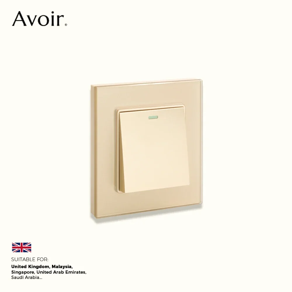 Avoir Gold Tempered Glass Panel Universal Dual 3-Pin Power Socket Wall Light Switches UK 13A Type-C 18W Quick Charging Outlet
Avoir Gold Tempered Glass Panel Universal Dual 3-Pin Power Socket Wall Light Switches UK 13A Type-C 18W Quick Charging Outlet
