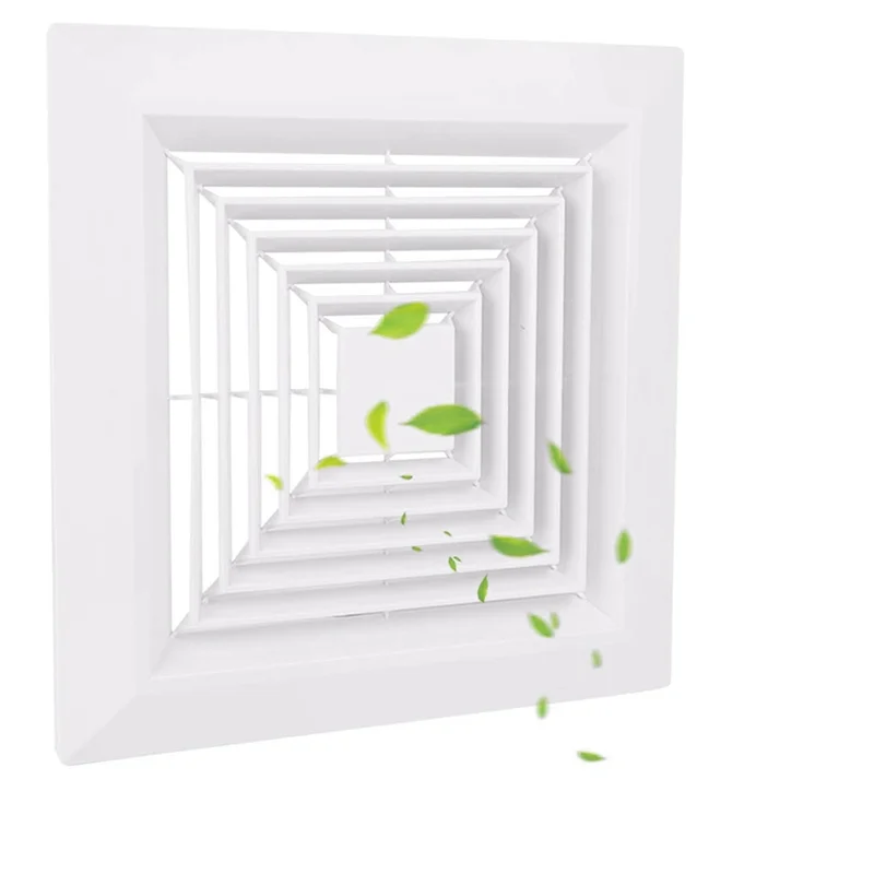 Настенная или потолочная квадратная крышка вытяжного вентилятора с решеткой и воздушным диффузором для ванной комнаты, пружинная насадка-AA70
Настенная или потолочная квадратная крышка вытяжного вентилятора с решеткой и воздушным диффузором для ванной комнаты, пружинная насадка-AA70