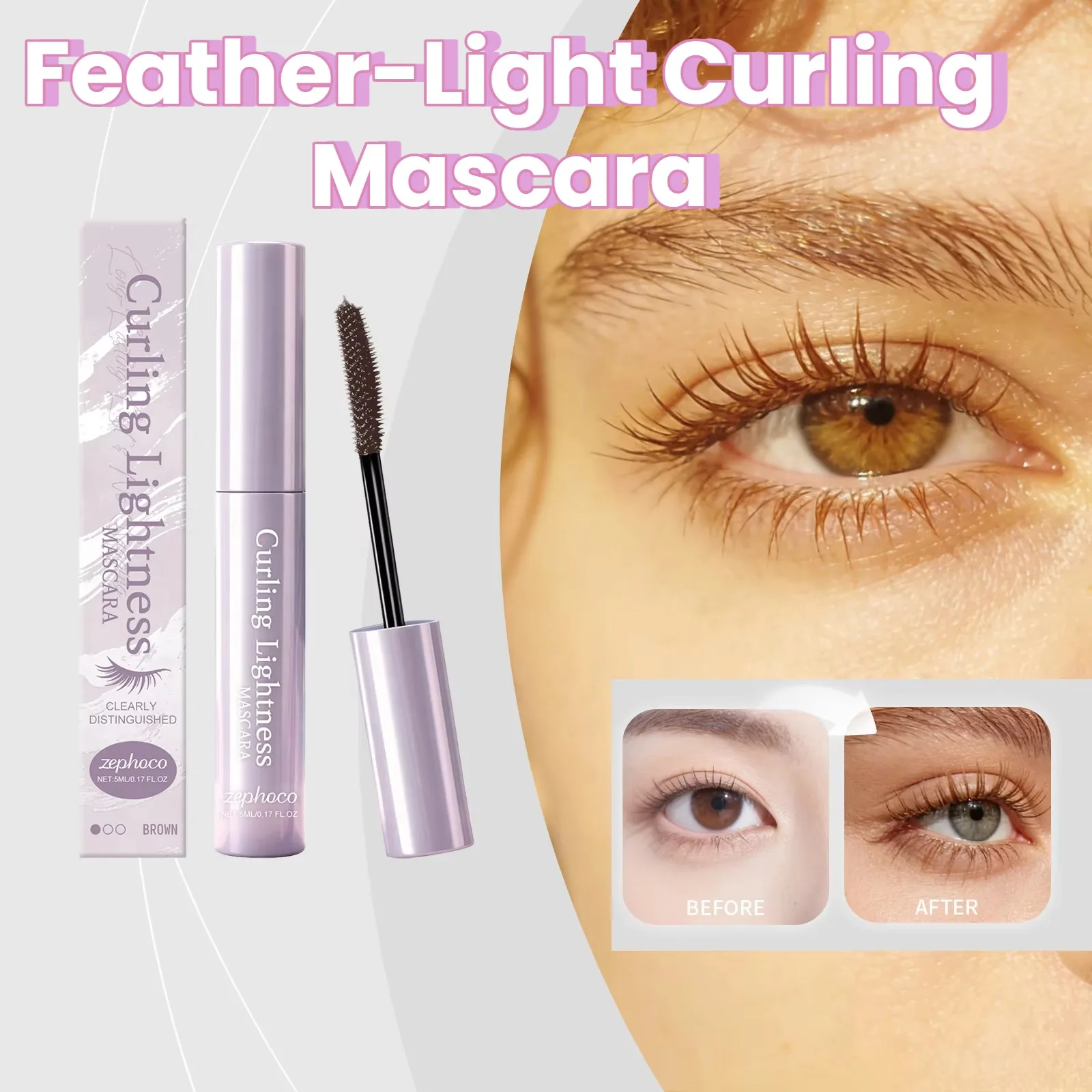 Feather-Light Curling Mascara 24HR Lift Lengthening Tubing Mascara ClumpFree Smudge-Proof Panoramic Eye Makeup Curved Lift Brush
Feather-Light Curling Mascara 24HR Lift Lengthening Tubing Mascara ClumpFree Smudge-Proof Panoramic Eye Makeup Curved Lift Brush
