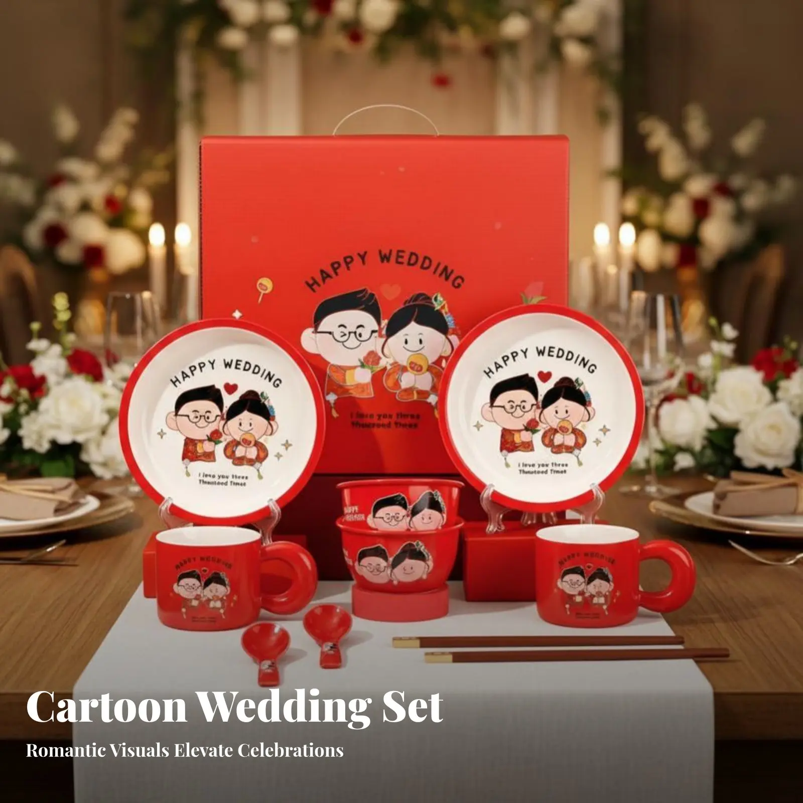 Набор керамической посуды, красные тарелки, миски и чашки с мультяшным рисунком, подарок на свадьбу или новоселье, праздничная посуда для стола
Набор керамической посуды, красные тарелки, миски и чашки с мультяшным рисунком, подарок на свадьбу или новоселье, праздничная посуда для стола