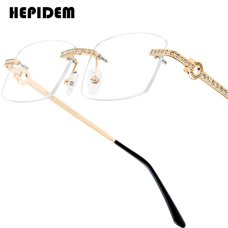 HEPIDEM Alloy Glasses Frame Men Brand Design Diamond Square Rimless Eyeglasses Women Retro Vintage Spectacles Eyewear 50267
HEPIDEM Alloy Glasses Frame Men Brand Design Diamond Square Rimless Eyeglasses Women Retro Vintage Spectacles Eyewear 50267