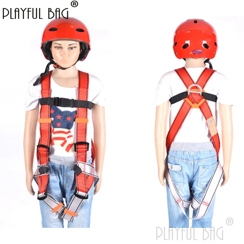 Playful bag Children's rock climbing safety belt Full body seat belt High altitude protection equipment Safety helmet ZL195 
Playful bag Children's rock climbing safety belt Full body seat belt High altitude protection equipment Safety helmet ZL195