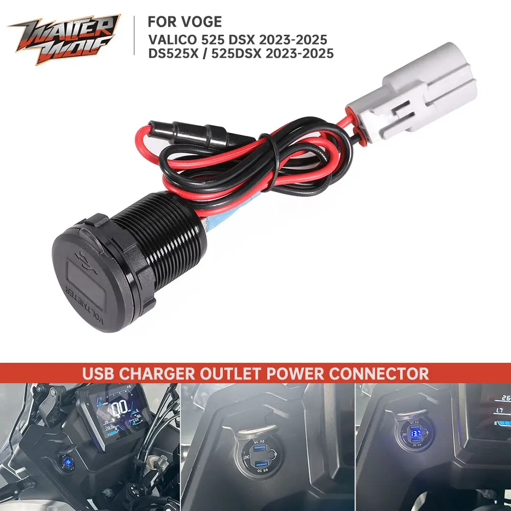 Зарядное устройство с двумя USB-портами DSX 3.0 QC 2025 525 для Voge Valico 525 X Loncin DS525X 525DSX DSX525, дополнительная розетка, разъем питания
Зарядное устройство с двумя USB-портами DSX 3.0 QC 2025 525 для Voge Valico 525 X Loncin DS525X 525DSX DSX525, дополнительная розетка, разъем питания