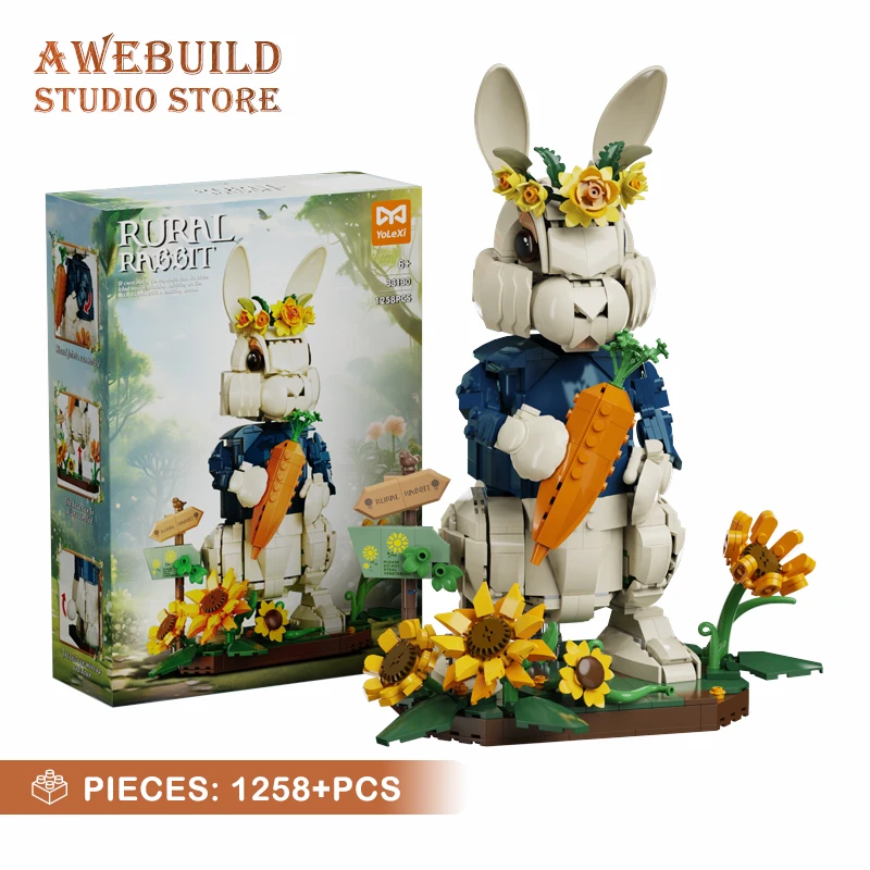 1258Pcs Cute Pastoral Rabbit Building Blocks Home Decor Creative Rural Flower Animal Hare MOC Bricks Dolls Action Toys DIY Gifts
1258Pcs Cute Pastoral Rabbit Building Blocks Home Decor Creative Rural Flower Animal Hare MOC Bricks Dolls Action Toys DIY Gifts
