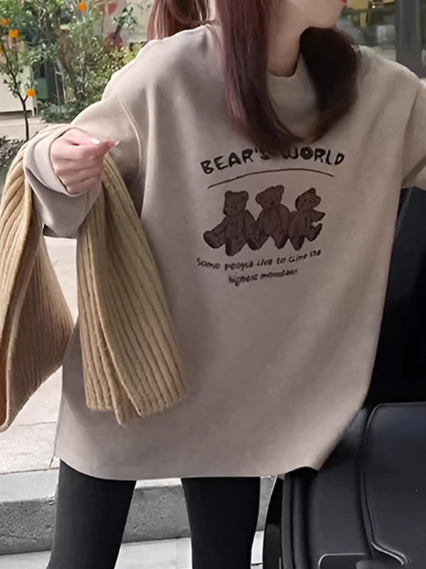 Женская толстовка оверсайз с мультяшным медведем, свободная, удобная, базовая, больших размеров, осенне-зимняя, новинка
Женская толстовка оверсайз с мультяшным медведем, свободная, удобная, базовая, больших размеров, осенне-зимняя, новинка