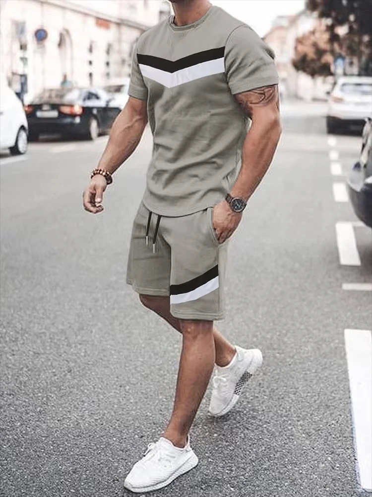 Geometric Printed Men's Spring and Summer Two Pieces Set Casual Round Neck Short Sleeve T-shirt Shorts Sport Suit Print Clothing
Geometric Printed Men's Spring and Summer Two Pieces Set Casual Round Neck Short Sleeve T-shirt Shorts Sport Suit Print Clothing
