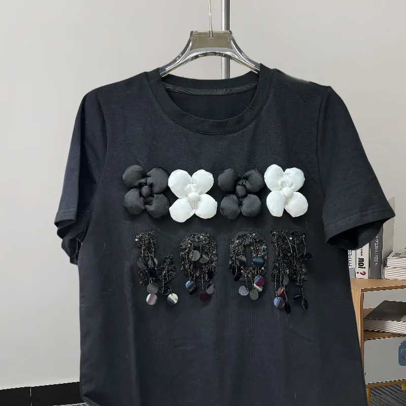Summer New Design Sense Short Sleeved Women's Simple Round Neck Pullover T-Shirt Fashionable Versatile Top Half Body Sleeves
Summer New Design Sense Short Sleeved Women's Simple Round Neck Pullover T-Shirt Fashionable Versatile Top Half Body Sleeves