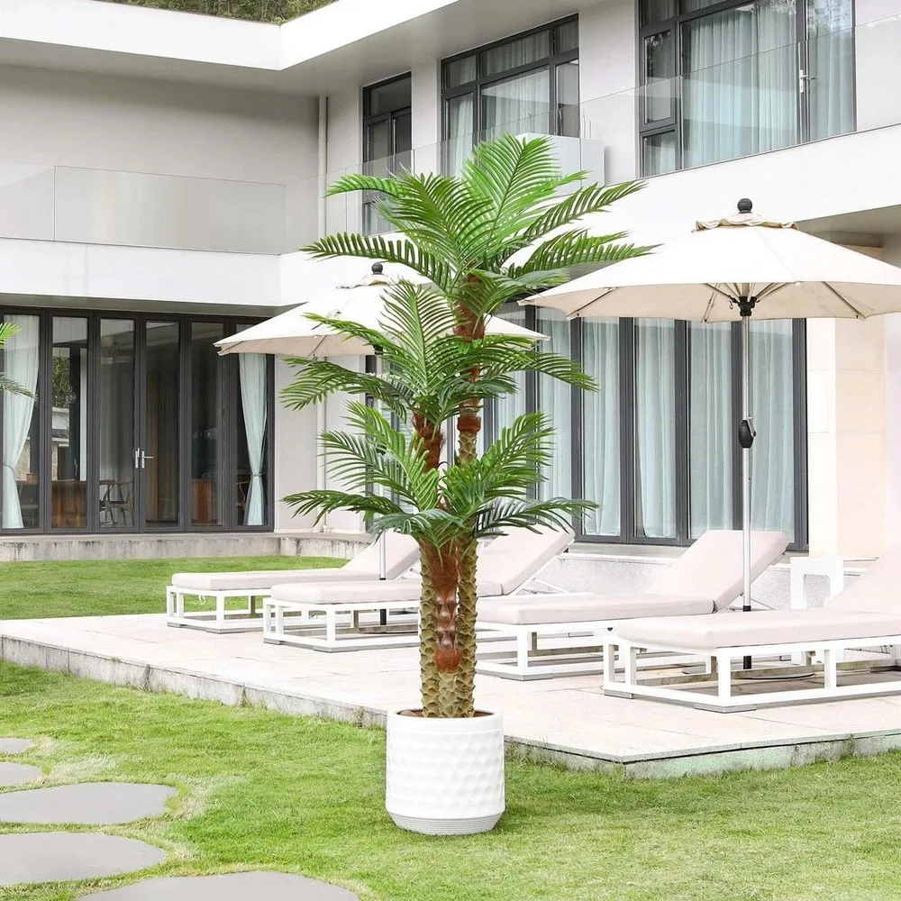 Triple Artificial Palm Tree - UV Resistant, Large Foliage - Indoor/Outdoor Decor for Patio, Poolside & Home 60 Inch 18 Leaf 3-Rod Removable Needle Sunflower 71.7 Inch 21 Leaf 3-Rod Removable Needle Sunflower
Triple Artificial Palm Tree - UV Resistant, Large Foliage - Indoor/Outdoor Decor for Patio, Poolside & Home 60 Inch 18 Leaf 3-Rod Removable Needle Sunflower 71.7 Inch 21 Leaf 3-Rod Removable Needle Sunflower