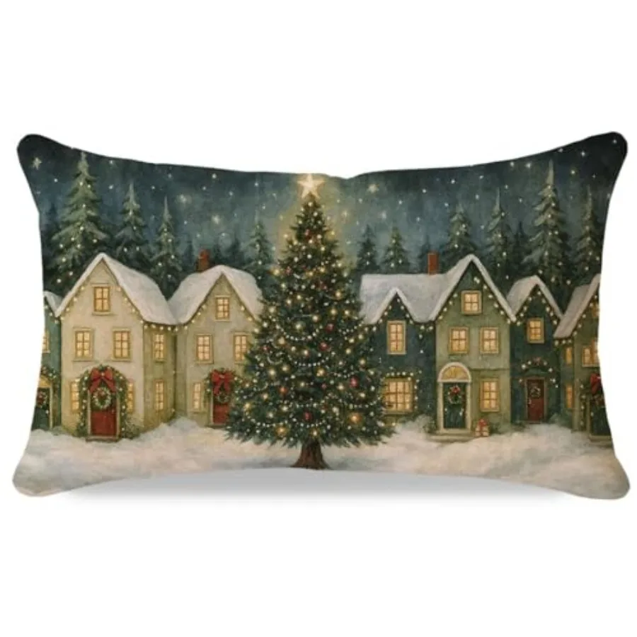 Christmas Throw Pillow Cover 12x20 Inch, Winter hristms Forest Snow Lumbr Deortive ushion se, Vintage Outdoor Xmas Winter Holid
Christmas Throw Pillow Cover 12x20 Inch, Winter hristms Forest Snow Lumbr Deortive ushion se, Vintage Outdoor Xmas Winter Holid
