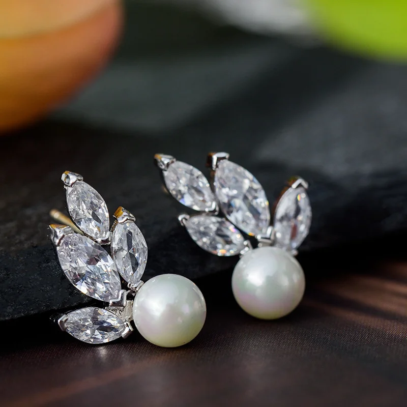 925 Silver Needle Luxury Pearl Marquise Gemstone Stud Earrings, Elegant Bridal Wedding Jewelry Gift for Women
925 Silver Needle Luxury Pearl Marquise Gemstone Stud Earrings, Elegant Bridal Wedding Jewelry Gift for Women
