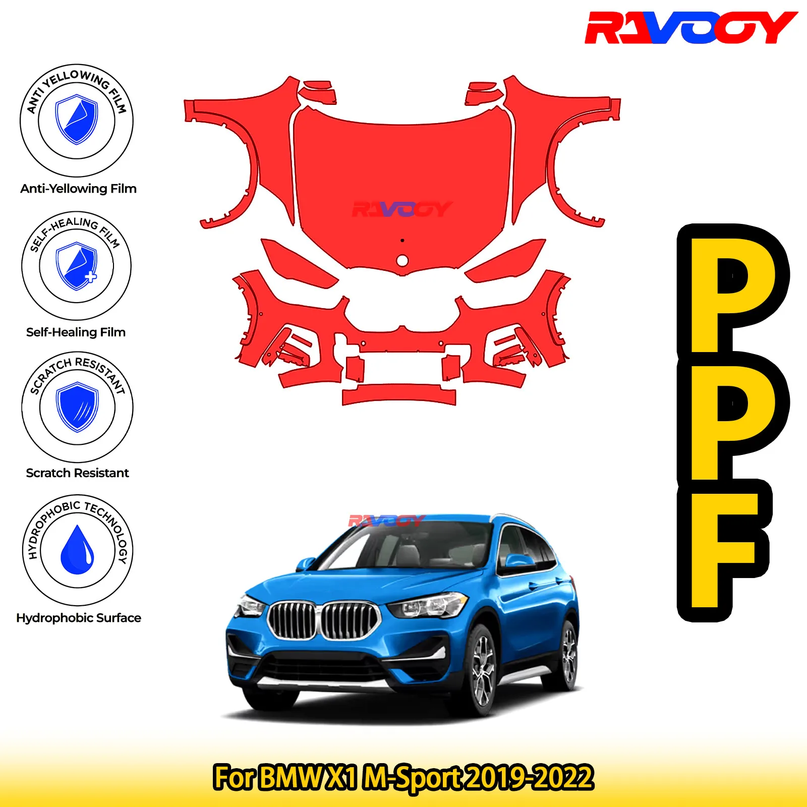 For BMW X1 M-Sport 2019-2022 Glossy Matte Black Precut front PPF Kit Paint Protection Film
For BMW X1 M-Sport 2019-2022 Glossy Matte Black Precut front PPF Kit Paint Protection Film
