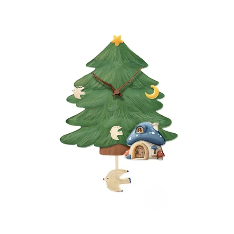Christmas tree living room wall clock creative sense of high-end home clock swing silent decorative clock
Christmas tree living room wall clock creative sense of high-end home clock swing silent decorative clock