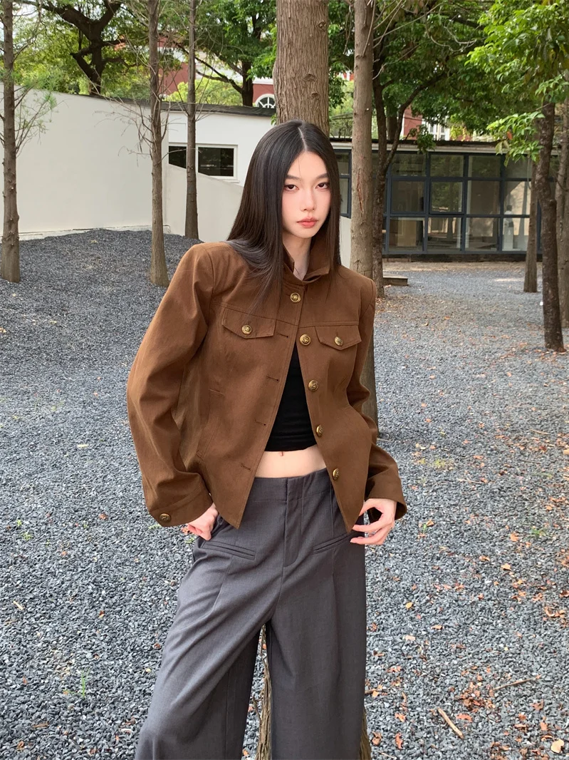 Modern Wax Feel Craft Collar Jacket Versatile Workwear Style Long Sleeve Pure Color Single Button Closure Regular Fit Outerwear
Modern Wax Feel Craft Collar Jacket Versatile Workwear Style Long Sleeve Pure Color Single Button Closure Regular Fit Outerwear