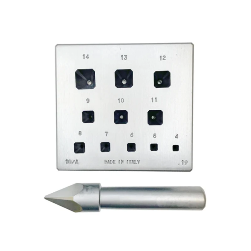 OMO 10/A Square Cut Corners Type 4-14mm 11holes 17 Degree Diamond Stone Setting Bezels Making Block
OMO 10/A Square Cut Corners Type 4-14mm 11holes 17 Degree Diamond Stone Setting Bezels Making Block