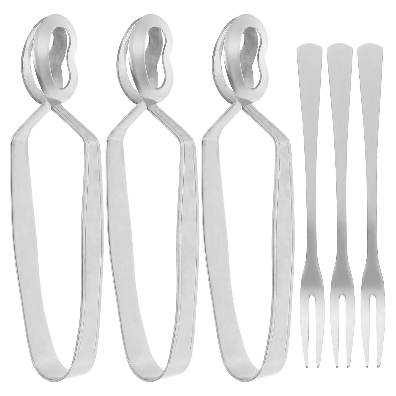 3 Sets Cutlery Stainless Steel Snails Fork Seafood Tong Anti-scald Clip Serving Tongs Escargot
3 Sets Cutlery Stainless Steel Snails Fork Seafood Tong Anti-scald Clip Serving Tongs Escargot