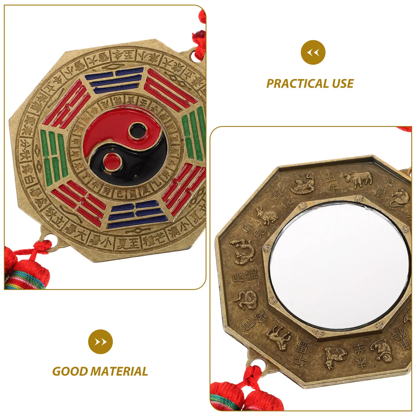 2pcs Traditional Feng Shui Bagua Mirror with Tai Chi Elements Chinese Zodiac Mirror Wall Hanging Ornament car Blessing Pendants
2pcs Traditional Feng Shui Bagua Mirror with Tai Chi Elements Chinese Zodiac Mirror Wall Hanging Ornament car Blessing Pendants