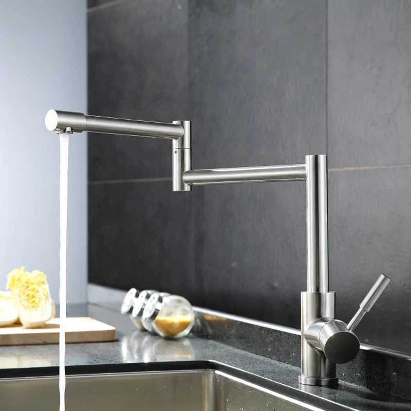 Kitchen Faucet Stainless Steel Lead-free Folding Sink Tap Stretchable Swing Arm 360 Degree Swivel Spout Cold New Water Mixer Tap
Kitchen Faucet Stainless Steel Lead-free Folding Sink Tap Stretchable Swing Arm 360 Degree Swivel Spout Cold New Water Mixer Tap