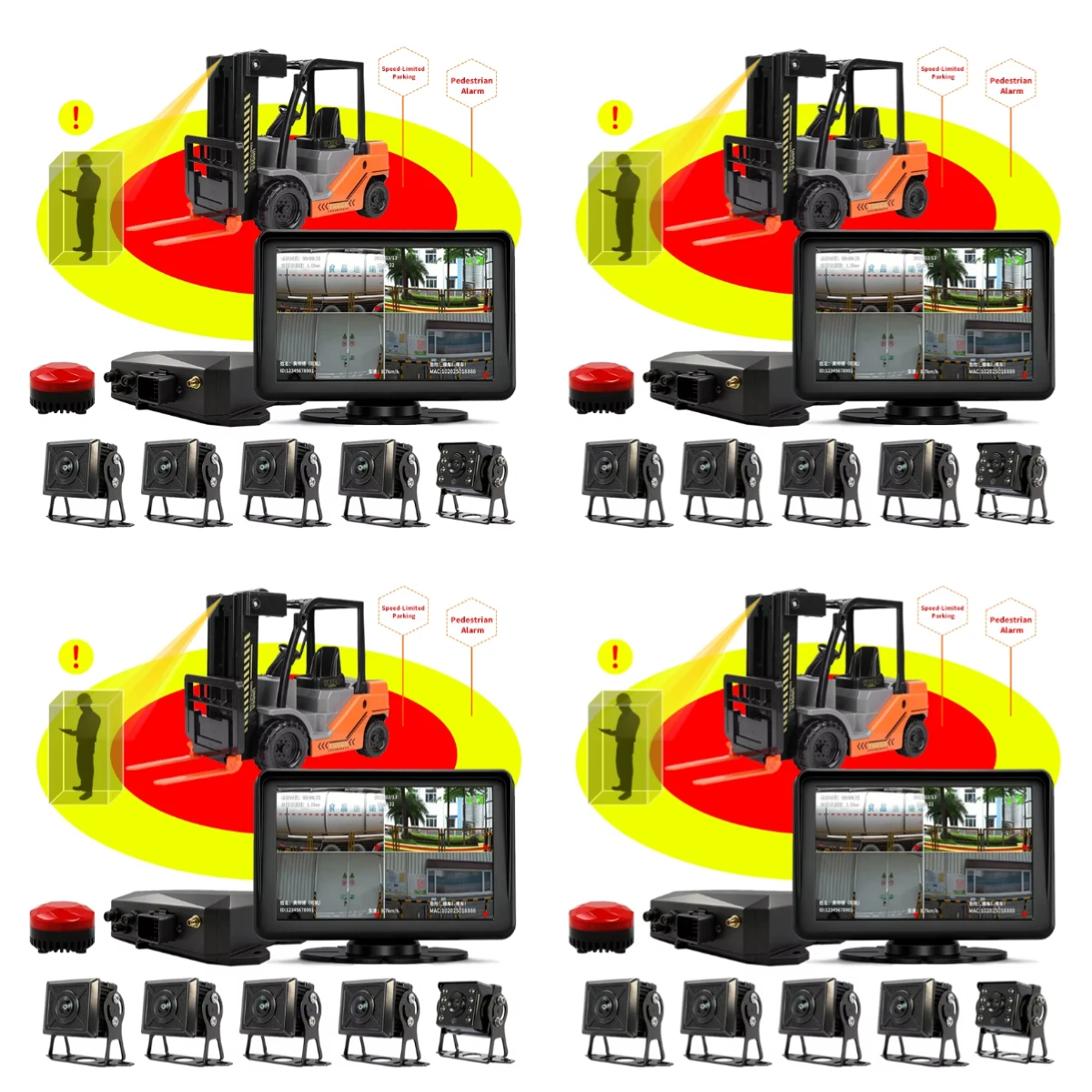 Pedestrian Alert and AI Collision Avoidance with Human Vehicle Detection and Voice Alarm for Forklift and Construction Machinery
Pedestrian Alert and AI Collision Avoidance with Human Vehicle Detection and Voice Alarm for Forklift and Construction Machinery