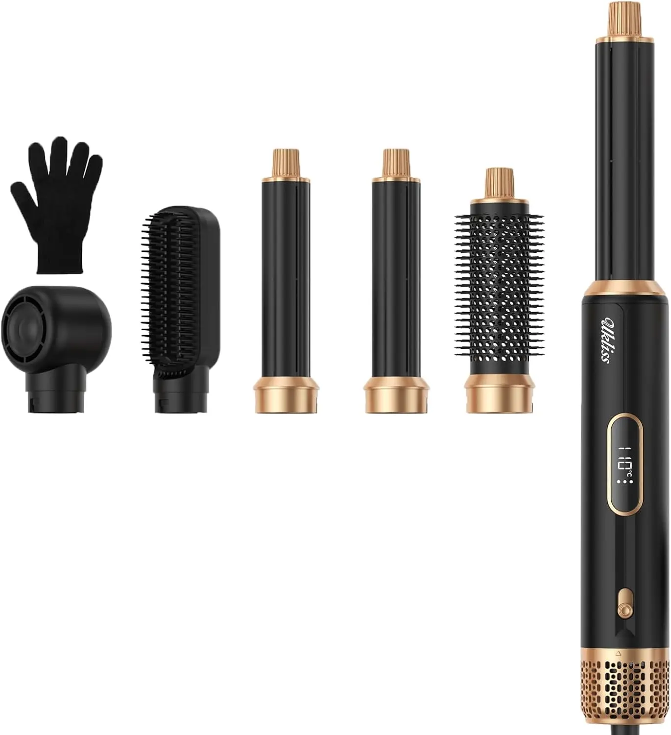 5-in-1 Hot Air Brush with LCD, Auto-Curl & Negative Ion for All Hair Types, 110-120V
5-in-1 Hot Air Brush with LCD, Auto-Curl & Negative Ion for All Hair Types, 110-120V