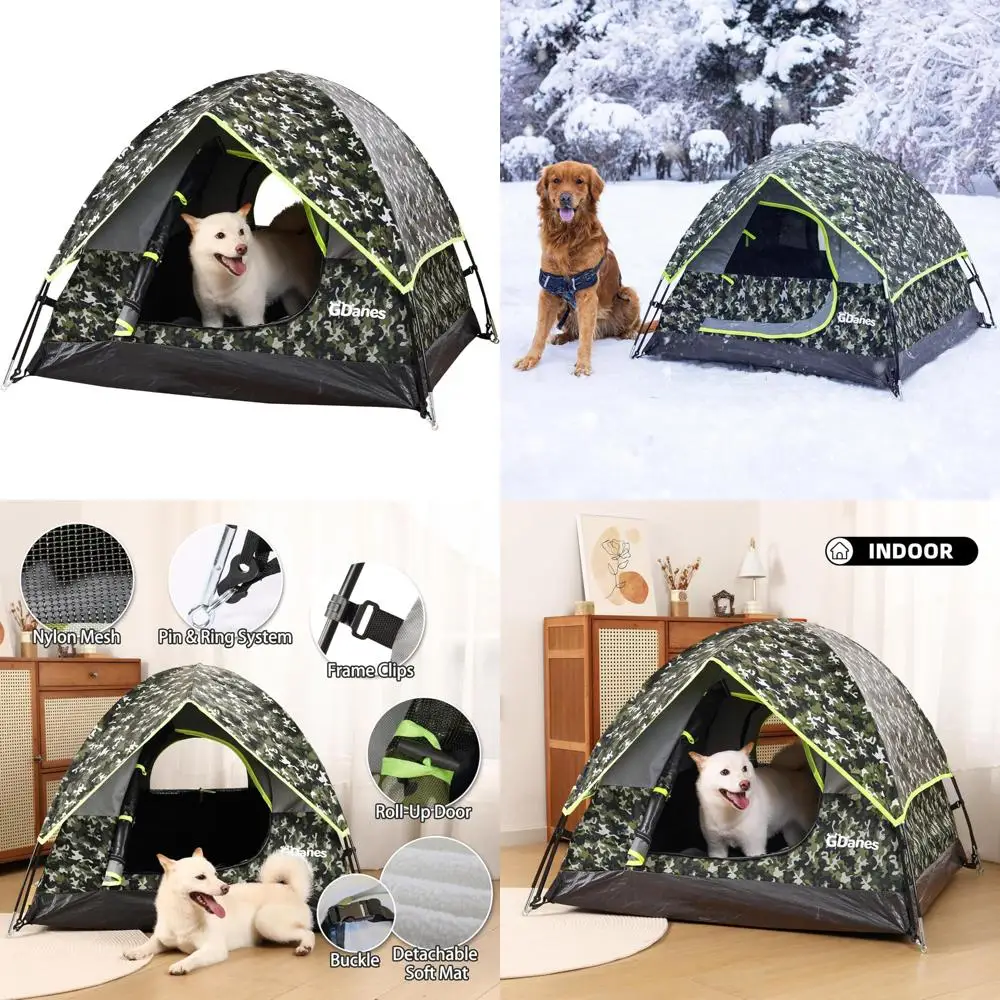 Portable Outdoor/Indoor Large Dog Bed Tent with Soft Pad, 42x42x32 Inches, Camouflage Style
Portable Outdoor/Indoor Large Dog Bed Tent with Soft Pad, 42x42x32 Inches, Camouflage Style
