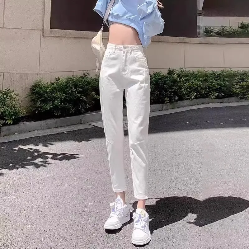 Spring Summer New plus Size High Waist Slimming Short Women's Jeans White Non-Lightweight Harem Cotton Denim Pants
Spring Summer New plus Size High Waist Slimming Short Women's Jeans White Non-Lightweight Harem Cotton Denim Pants