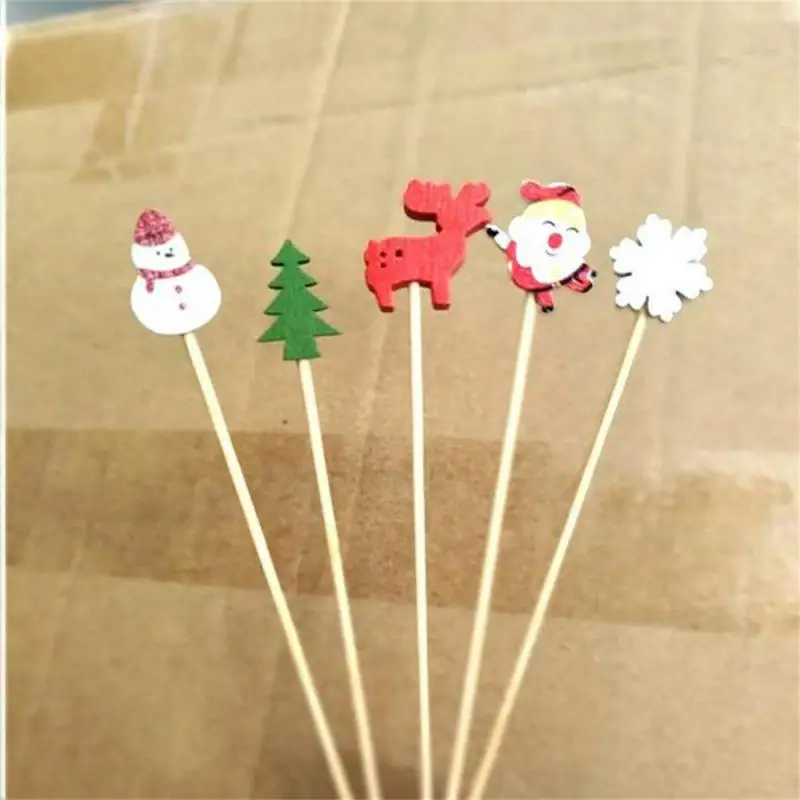 New Christmas Bamboo Skewer Cocktail Picks Cupcake Topper Disposable Food Dessert Toothpicks 2025 New Year Supplies Navidad
New Christmas Bamboo Skewer Cocktail Picks Cupcake Topper Disposable Food Dessert Toothpicks 2025 New Year Supplies Navidad