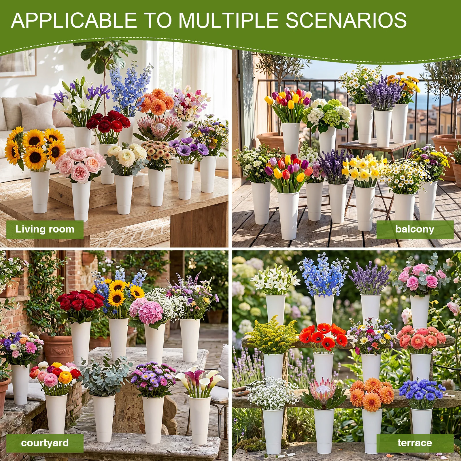 12 PCS Flower Display Stand Buckets (Flower Stand Not Included) Plastic Tapered Buckets for Home Patio Balcony Garden
12 PCS Flower Display Stand Buckets (Flower Stand Not Included) Plastic Tapered Buckets for Home Patio Balcony Garden