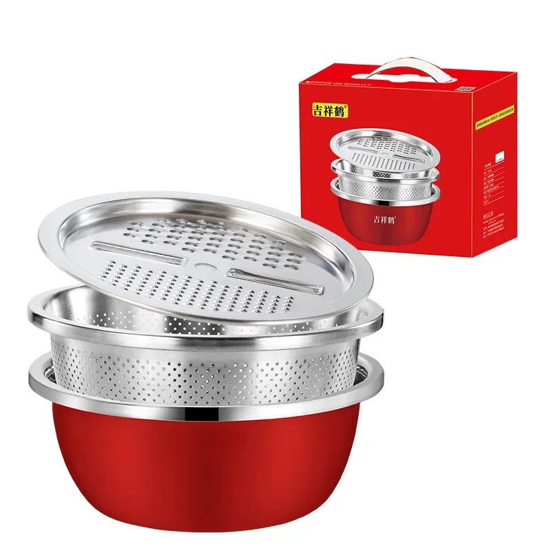 Stainless steel cooking basin Drainage basin kitchen accessories home gadgets
Stainless steel cooking basin Drainage basin kitchen accessories home gadgets