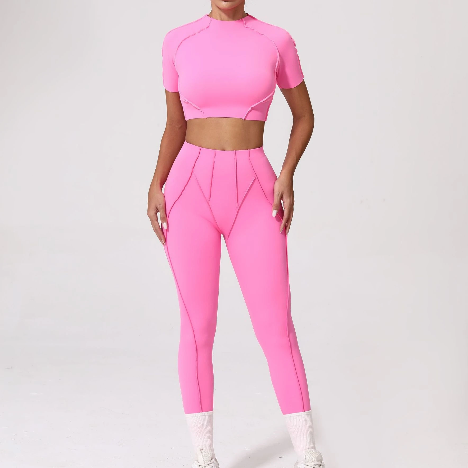 Женский комплект для йоги из 2 предметов, тренировочная спортивная одежда, одежда для тренажерного зала, короткий топ с коротким рукавом, спортивные костюмы, леггинсы с высокой талией, спортивные костюмы
Женский комплект для йоги из 2 предметов, тренировочная спортивная одежда, одежда для тренажерного зала, короткий топ с коротким рукавом, спортивные костюмы, леггинсы с высокой талией, спортивные костюмы