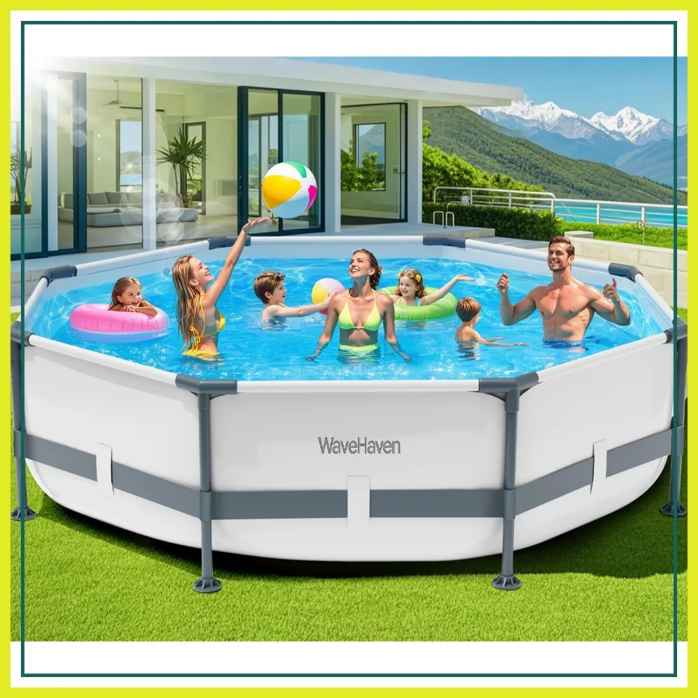 Above Ground Pool 10ft x 30in Frame Deep Swimming Pool, Round Family Pool, Easy Set, 1200 Gallon, Outdoor Backyard Pool for Kids & Adults, Grey
Above Ground Pool 10ft x 30in Frame Deep Swimming Pool, Round Family Pool, Easy Set, 1200 Gallon, Outdoor Backyard Pool for Kids & Adults, Grey