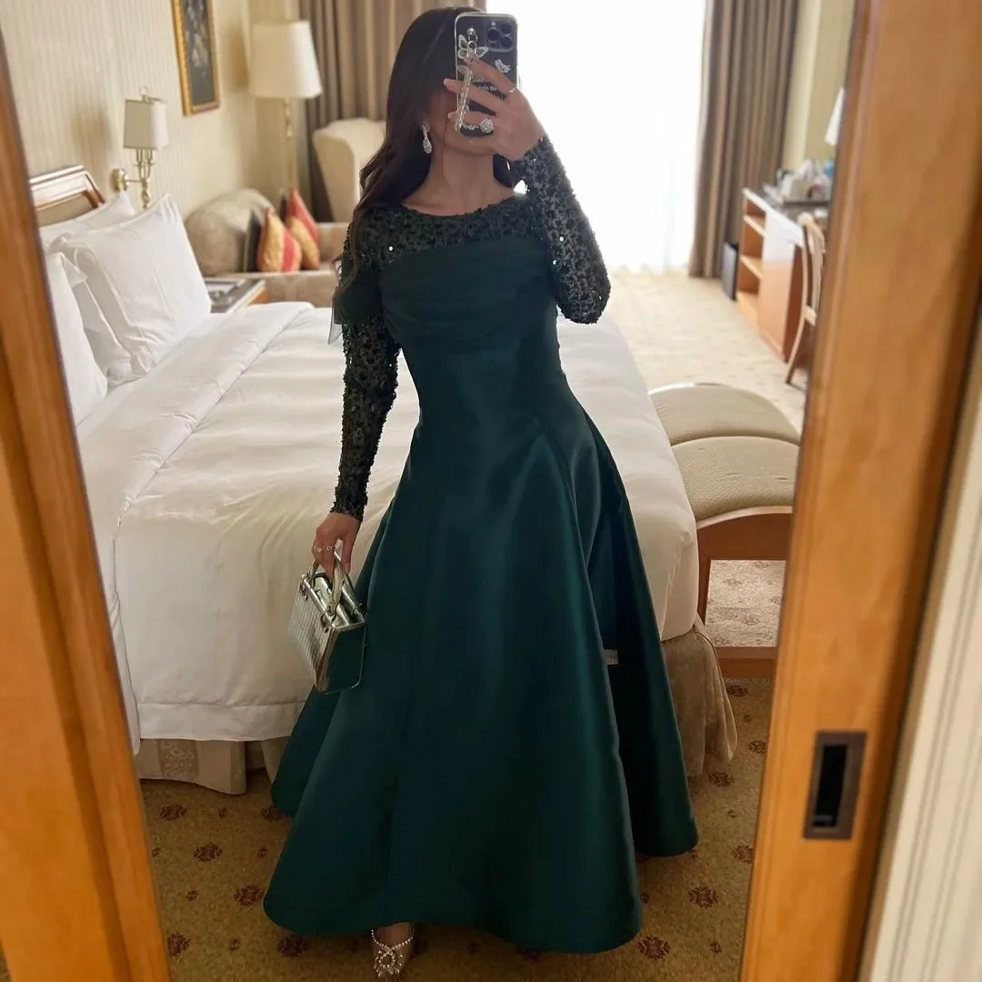 Saudi Arabia Women Wear Evening Party Tulle Wraps Beaded Sequins Long Sleeves Prom Dress Satin A Line Dresses elegantparty dress
Saudi Arabia Women Wear Evening Party Tulle Wraps Beaded Sequins Long Sleeves Prom Dress Satin A Line Dresses elegantparty dress