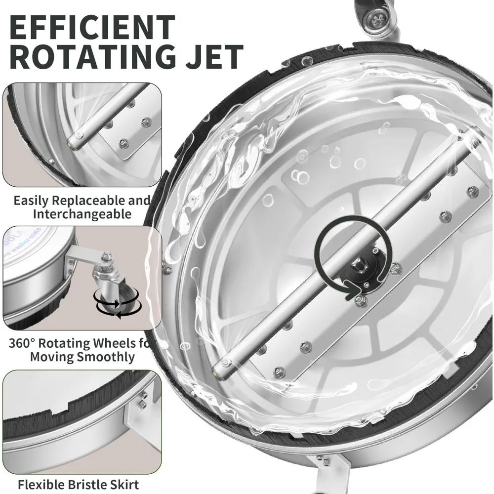 24" Pressure Washer Surface Cleaner with 4 Wheels - Stainless Steel Dual Handle Surface Cleaner
24" Pressure Washer Surface Cleaner with 4 Wheels - Stainless Steel Dual Handle Surface Cleaner