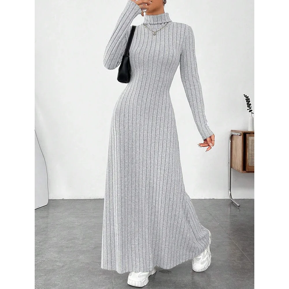 Women's Dresses Autumn Winter Decent Simple Solid Color Long Sleeve High-Neck Maxi Wrap Casual Dresses
Women's Dresses Autumn Winter Decent Simple Solid Color Long Sleeve High-Neck Maxi Wrap Casual Dresses