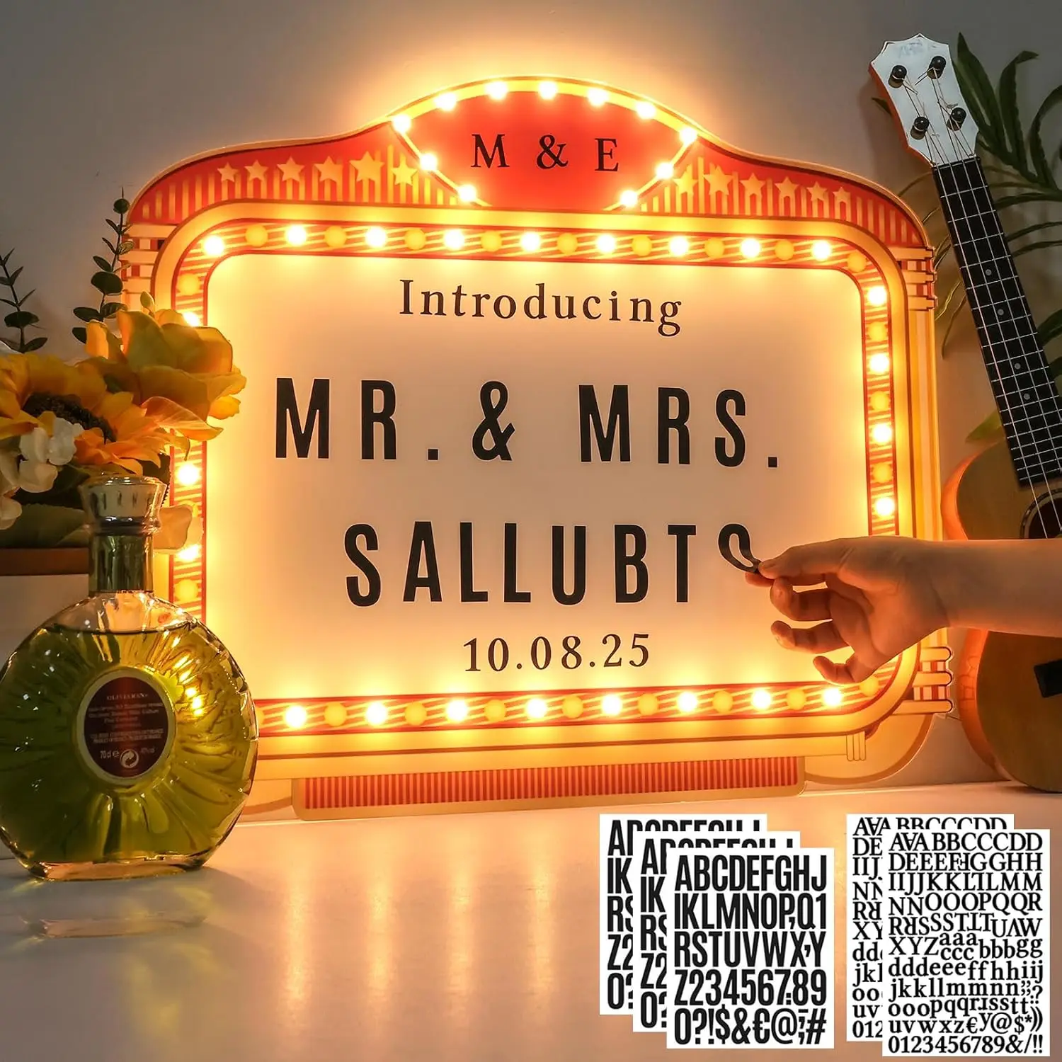 22in Large Wedding Bottle Service Sign, Personalized LED Marquee Entrance Prop for Reception, Nightclub, Anniversary, Gift
22in Large Wedding Bottle Service Sign, Personalized LED Marquee Entrance Prop for Reception, Nightclub, Anniversary, Gift