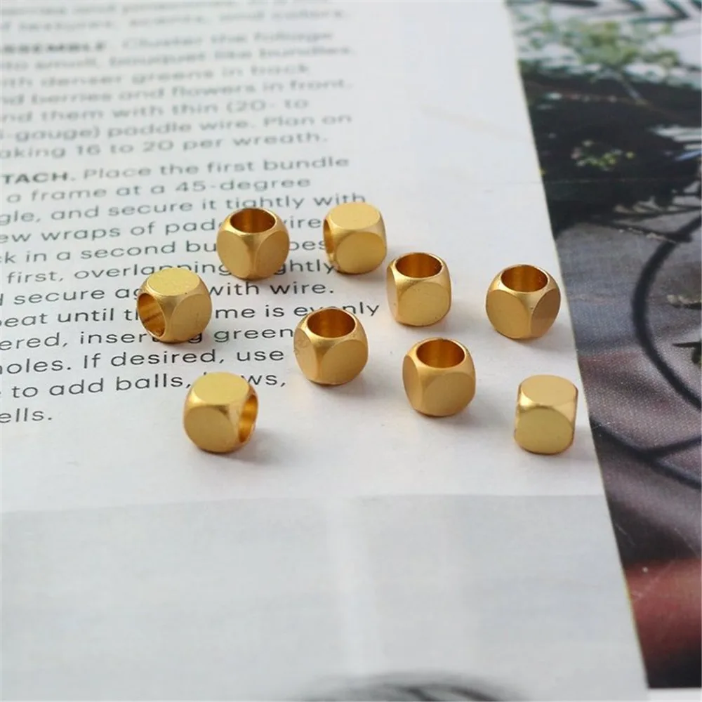 50pcs 18K Gold Package Sand Gold Matte Geometric Square Grain Beads, DIY Jewelry Loose Beads, 3mm, 4mm, 5mm
50pcs 18K Gold Package Sand Gold Matte Geometric Square Grain Beads, DIY Jewelry Loose Beads, 3mm, 4mm, 5mm