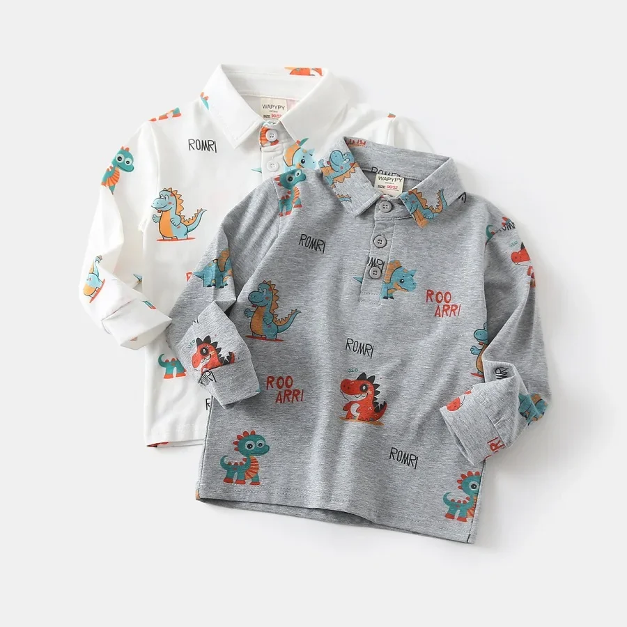 Детская майка для мальчиков, весенняя детская рубашка-поло с длинными рукавами для мальчиков, хлопковая одежда с отложным воротником и принтом динозавра для мальчиков от 2 до 6 лет
Детская майка для мальчиков, весенняя детская рубашка-поло с длинными рукавами для мальчиков, хлопковая одежда с отложным воротником и принтом динозавра для мальчиков от 2 до 6 лет