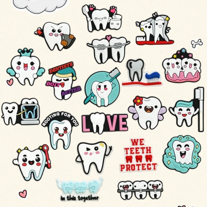 20Pcs Shoe Charms Tooth Health Brush Cute Dentist Themed Kids Slipper Wristband Accessories Buckle Decorations for Clinic Gift
20Pcs Shoe Charms Tooth Health Brush Cute Dentist Themed Kids Slipper Wristband Accessories Buckle Decorations for Clinic Gift