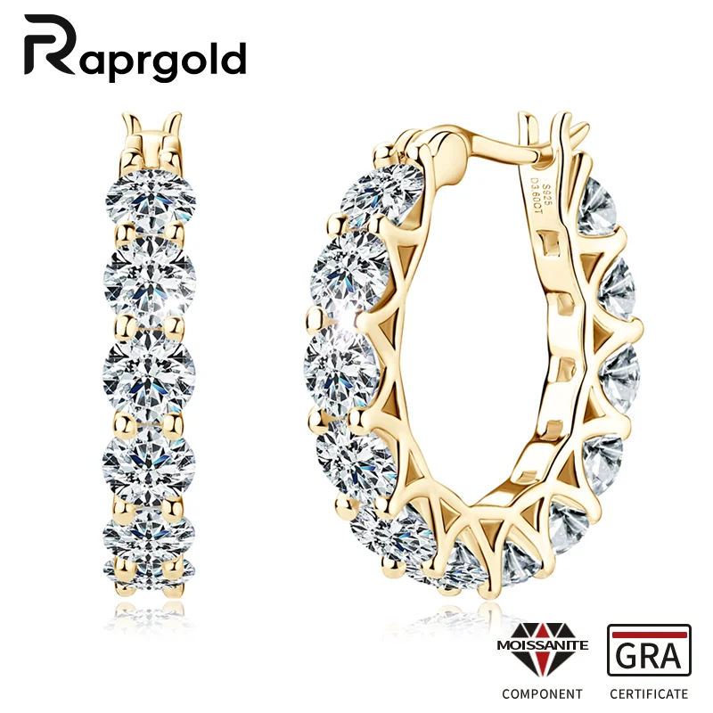RAPRGOLD 3mm 4mm Round Cut Moissanite Hoop Earrings 925 Sterling Silver Exquisite Huggie Earring for Women Jewelry Accessories
RAPRGOLD 3mm 4mm Round Cut Moissanite Hoop Earrings 925 Sterling Silver Exquisite Huggie Earring for Women Jewelry Accessories